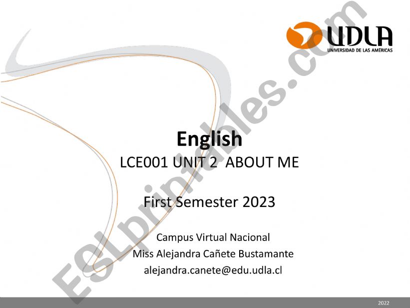 LCE001 - UNIT 2 - ABOUT ME powerpoint