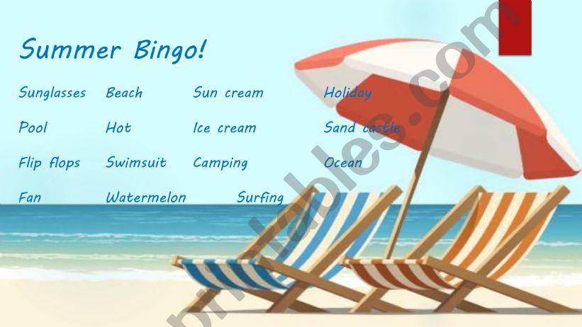 Summer Bingo powerpoint