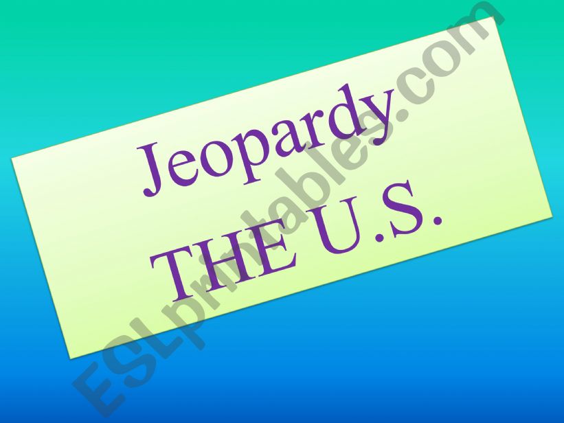 Jeopardy The USA powerpoint