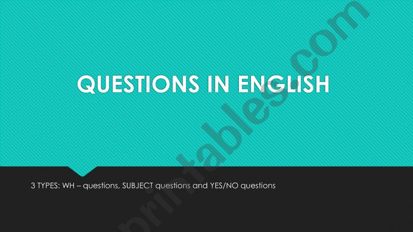 QUESTIONS IN ENGLISH powerpoint