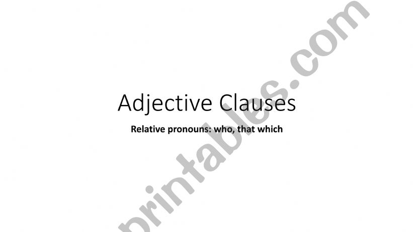 Adverb Clause powerpoint