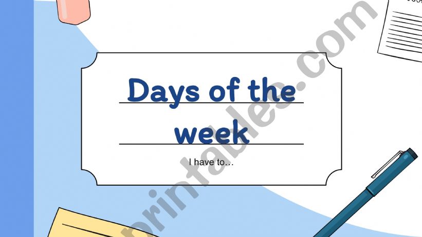 Days of the week  powerpoint