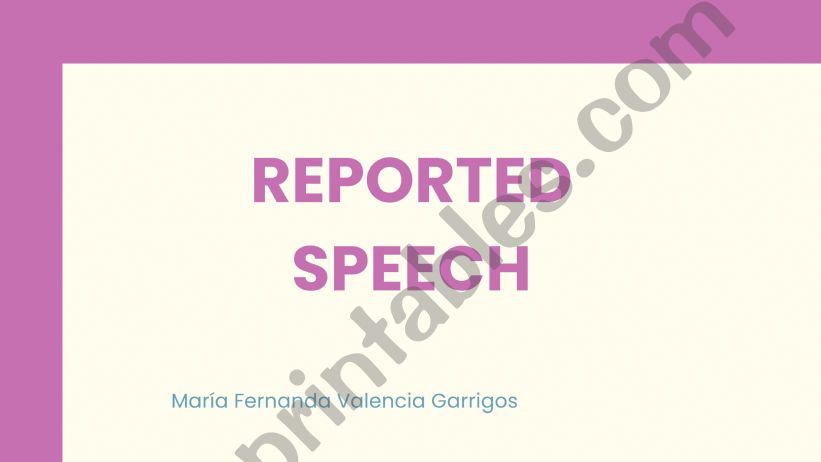 Reported Speech powerpoint