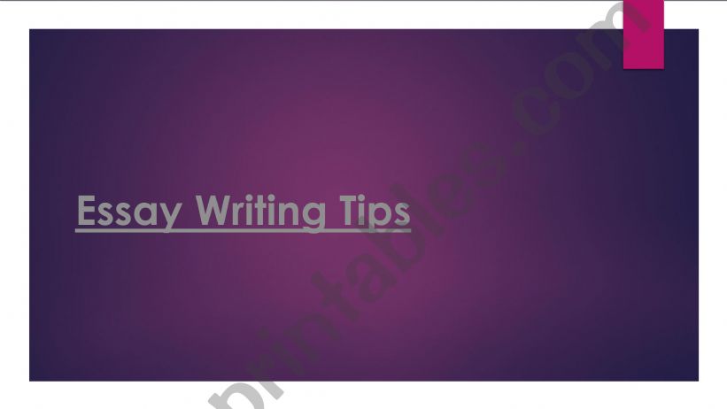 Essay Writing Tips powerpoint