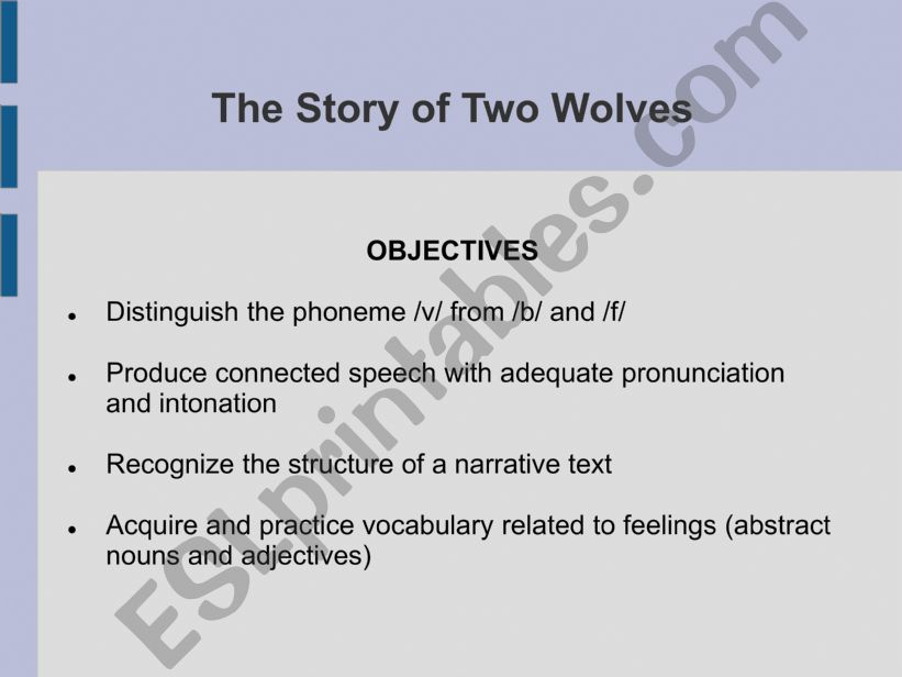 Story of two wolves.  powerpoint