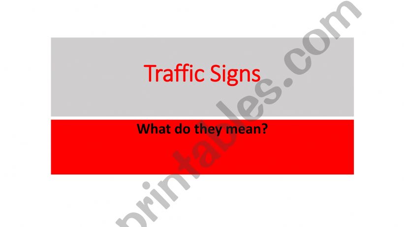 Traffic Signs powerpoint