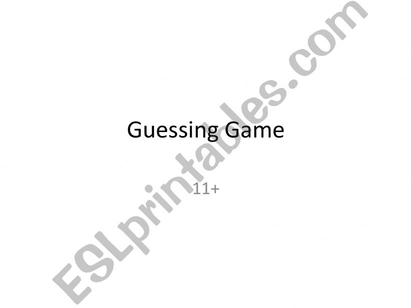 Guessing Game #1 powerpoint