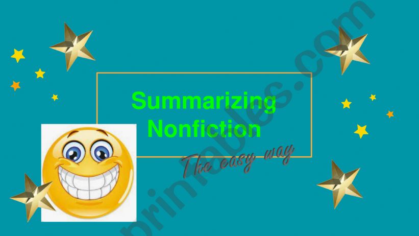 Esl English Powerpoints How To Write A Summary Of A Non Fiction Text