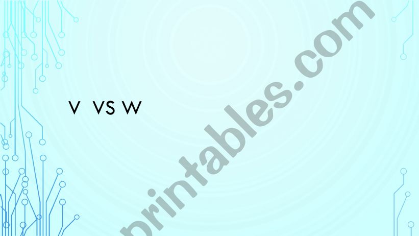 Minimal Pairs -V vs W powerpoint