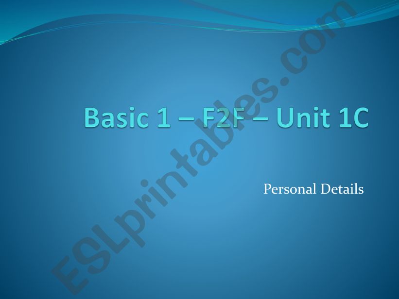 PERSONAL DETAILS powerpoint