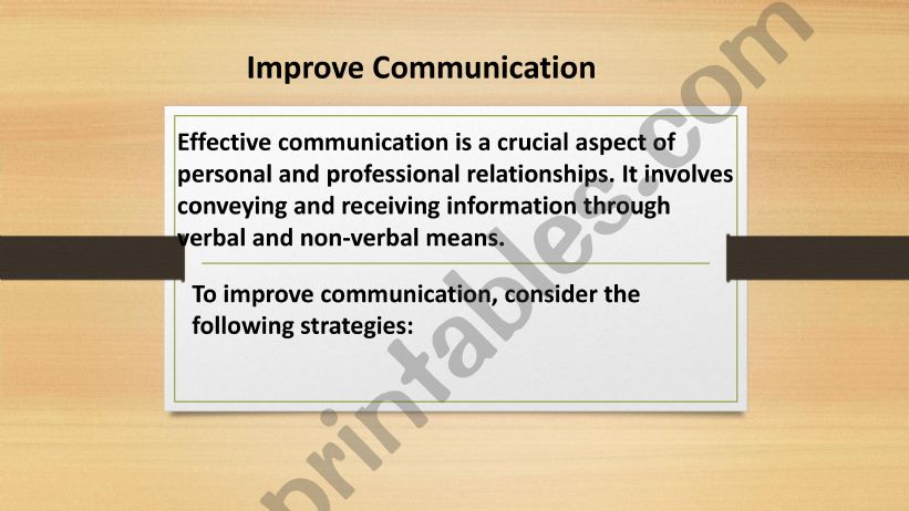 IMPROVING COMMUNICATION powerpoint