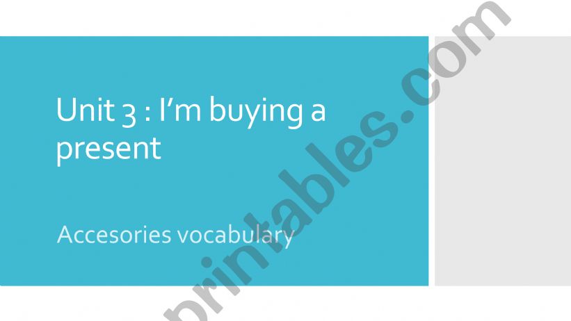 Accessories vocabulary  powerpoint