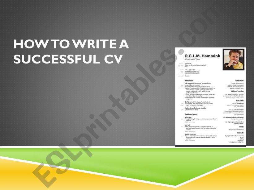 How to write a succesful CV powerpoint