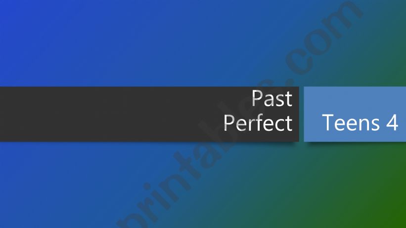 Past Perfect Presentation powerpoint