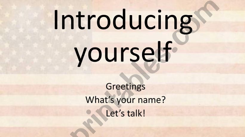 Introducing Yourself part 1 powerpoint