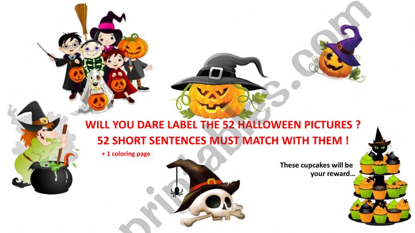 Halloween label and match powerpoint