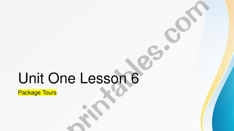 Lesson 6 package tours powerpoint