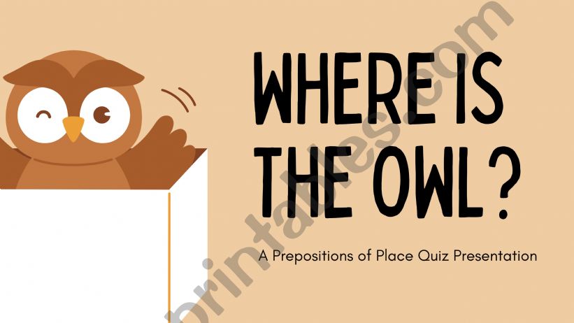 PREPOSITION OF PLACE WORKSHEET