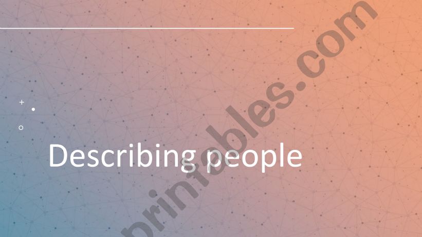 Describing people powerpoint