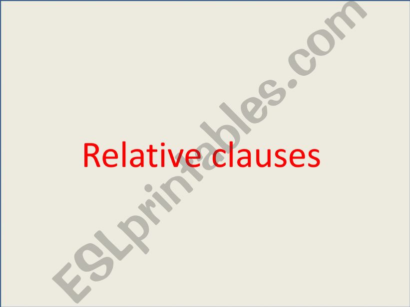 Relative Clauses powerpoint