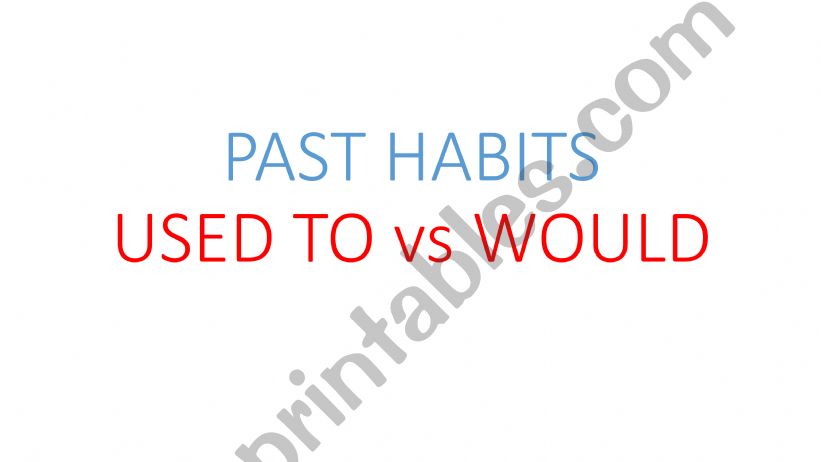 Expressing past habits:used to vs would