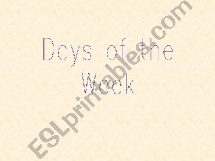 Days of the Week powerpoint