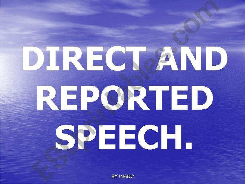 reported speech powerpoint