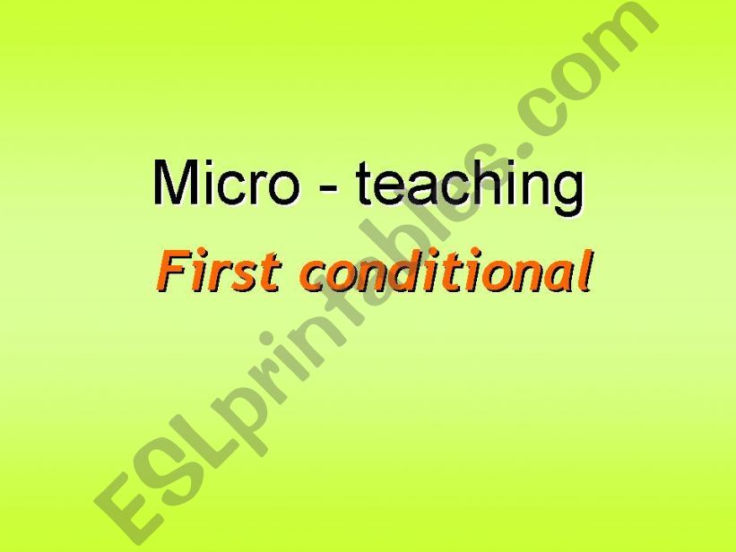 First Conditional grammar powerpoint