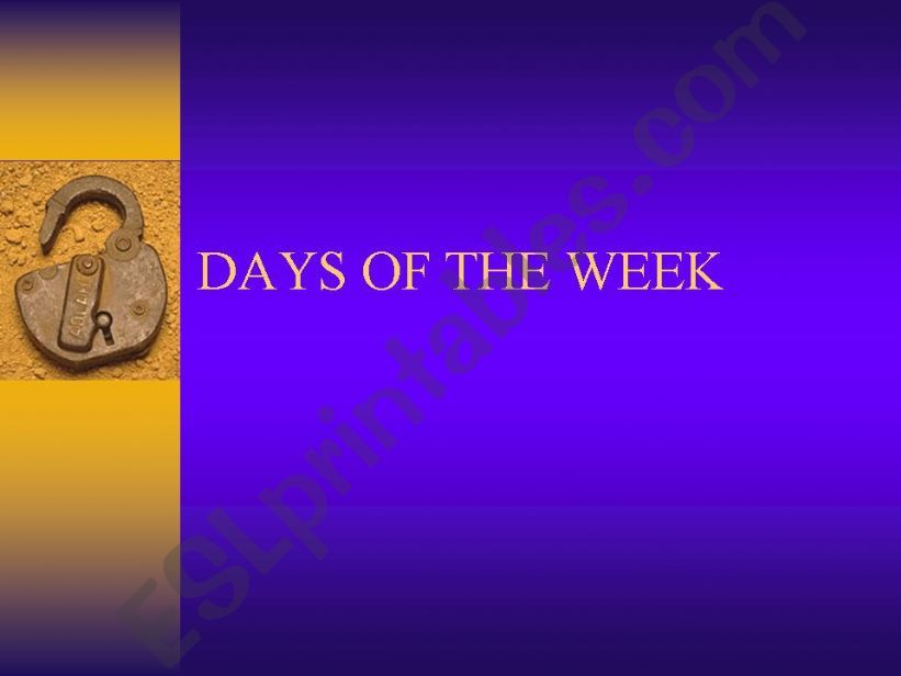 days of the week powerpoint