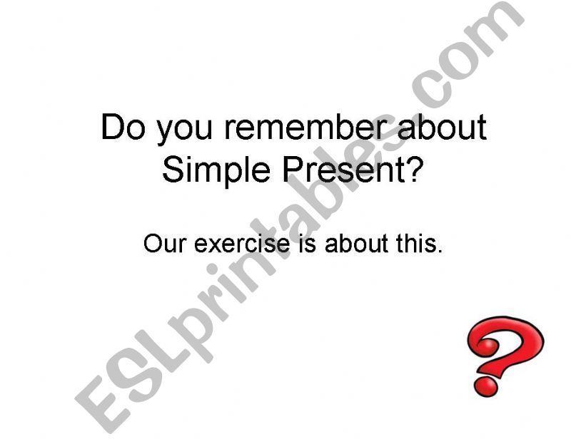 Simple Present Activity powerpoint