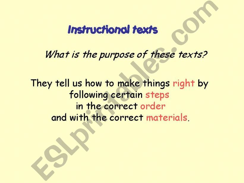 Instructional Texts powerpoint