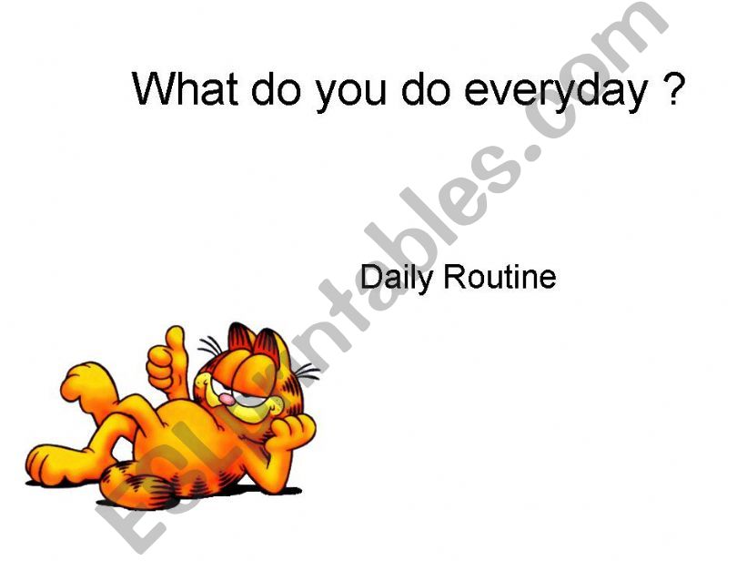 Garfield : daily routine powerpoint