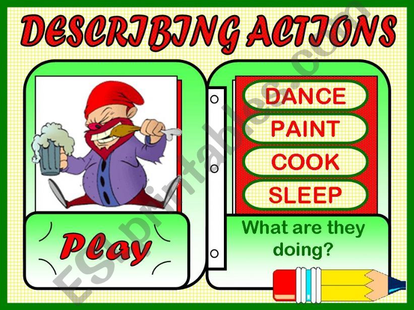 DESCRIBING ACTIONS - GAME powerpoint