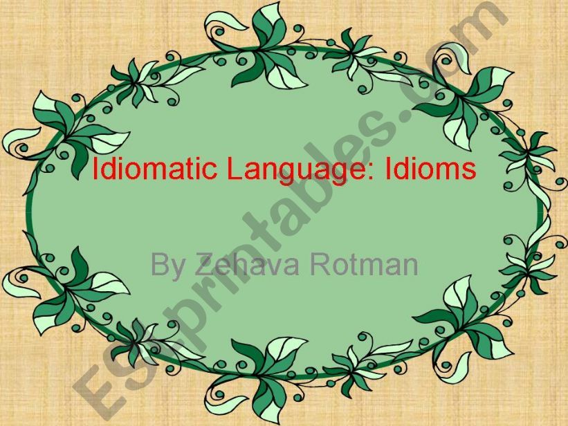 Idioms - Part One powerpoint