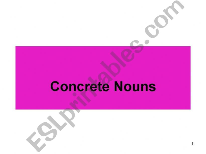 Concrete nouns powerpoint