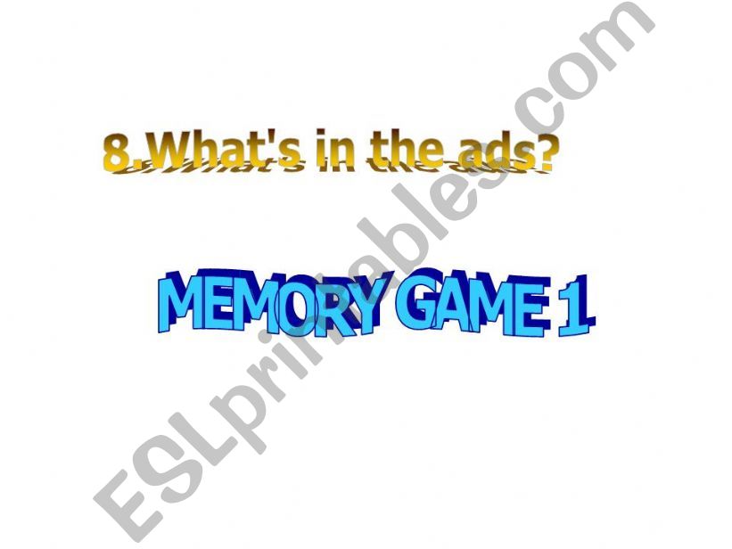 Memory game powerpoint