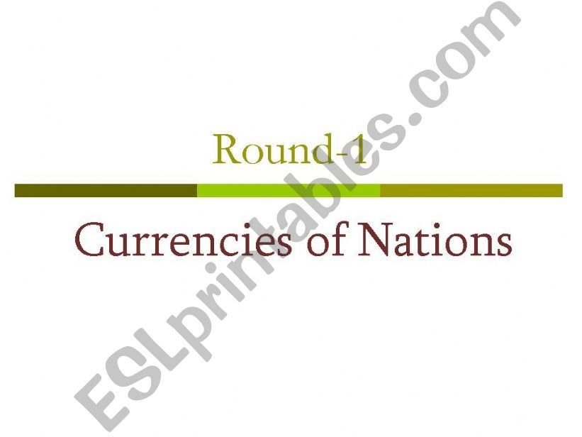 Currencies of Nations powerpoint