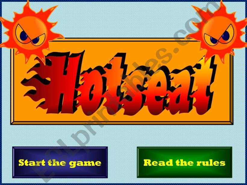 Hot Seat Vocabulary Game ppt.