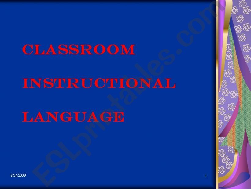 classroom instructional language