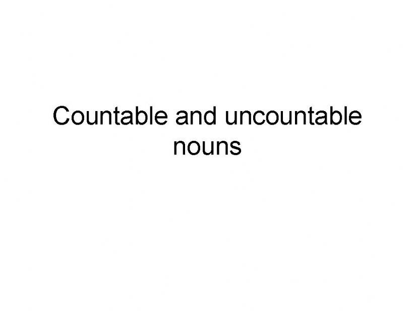 countable and uncountable powerpoint