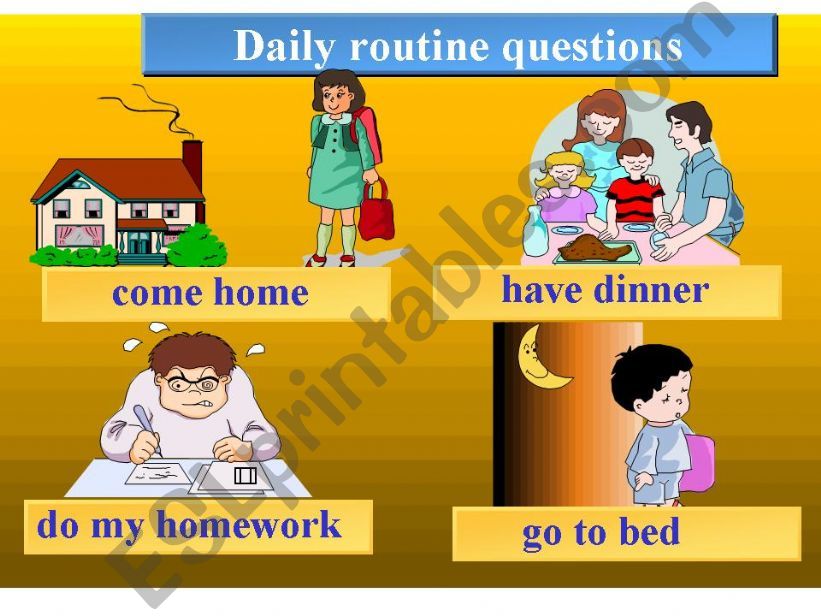 Daily routines powerpoint