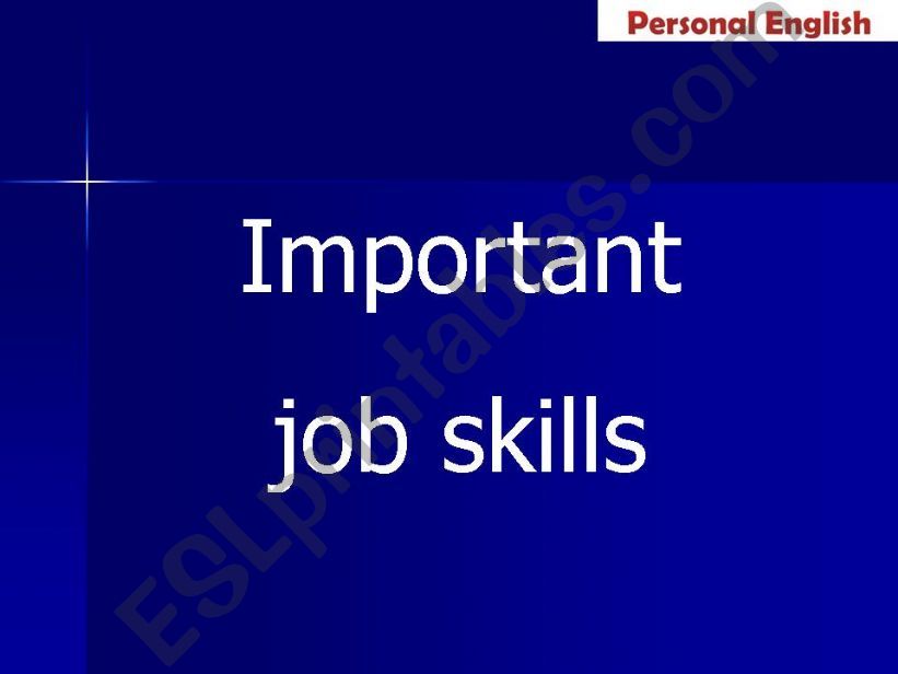 Jobs Skills powerpoint