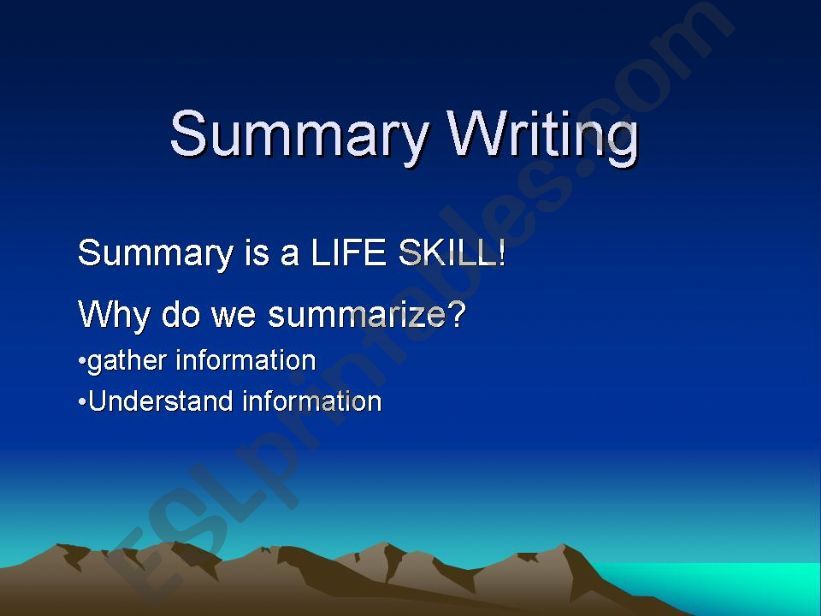 Summary Writing powerpoint