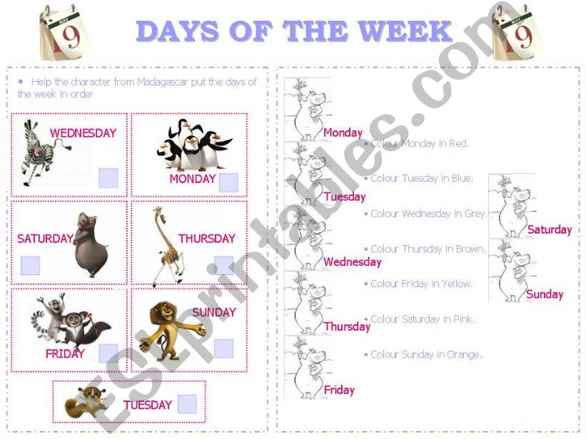 Days of the Week powerpoint