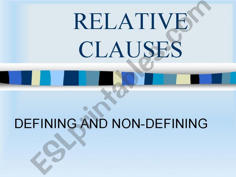 Relative clauses powerpoint