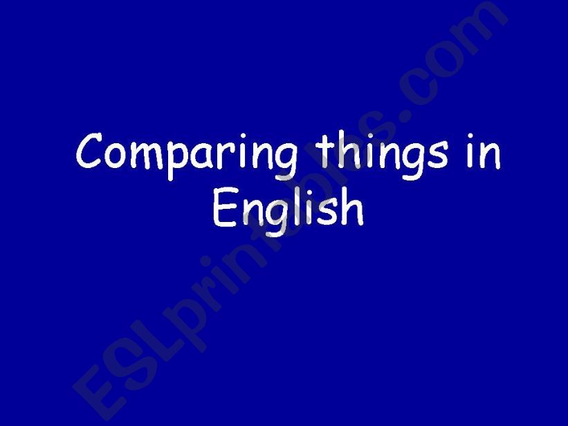 Comparatives and Equatives powerpoint