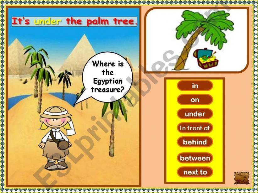 Where Is The Treasure? (Prepositions of place) 3/3