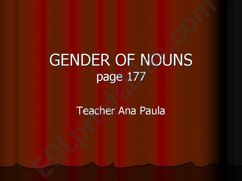 Gender of nouns powerpoint