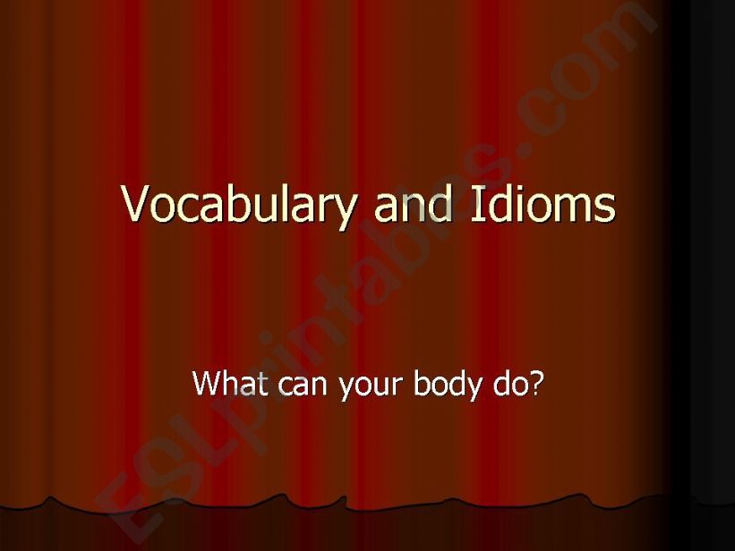 Body Part (idioms) powerpoint