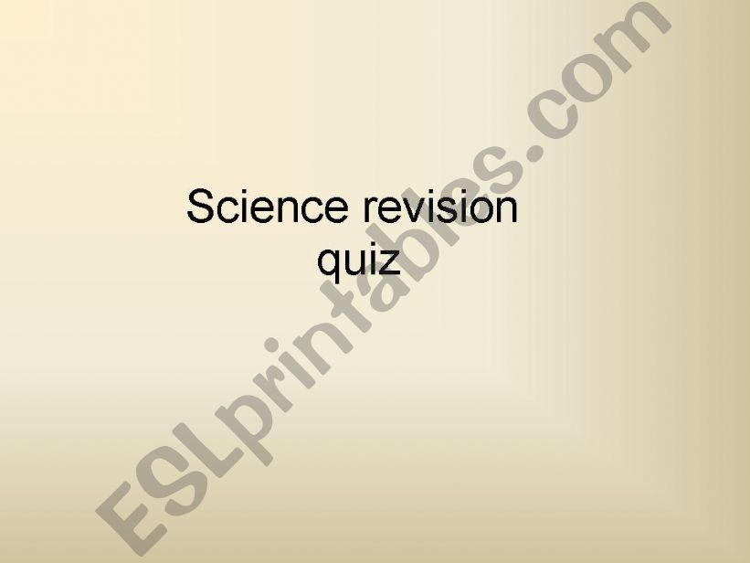 Science revision quiz powerpoint